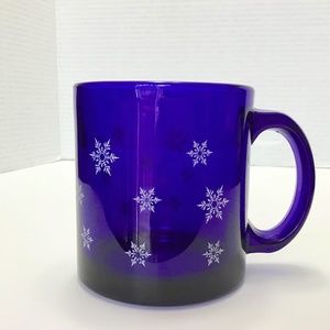 Vintage Snowflake Cobalt Blue 10 oz. Mug Cup Made in USA